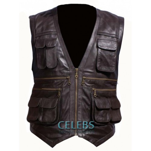 Chris Pratt Leather Vest From Jurassic World